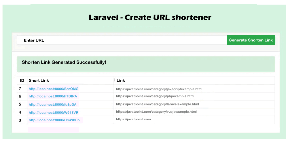 Laravel 创建 URL 缩短器