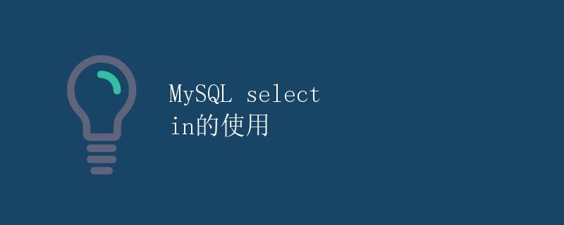 MySQL select in的使用