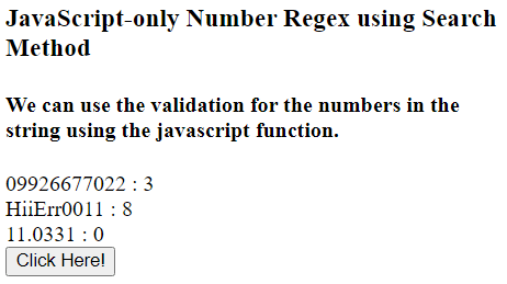 JavaScript 只有数字的正则表达式