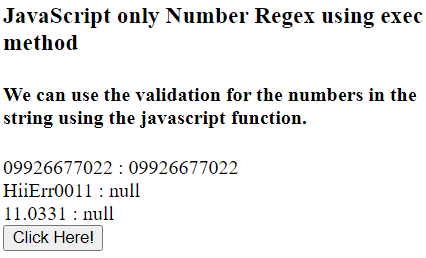 JavaScript 只有数字的正则表达式