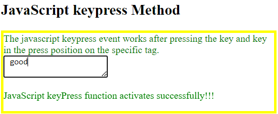 JavaScript 键盘事件