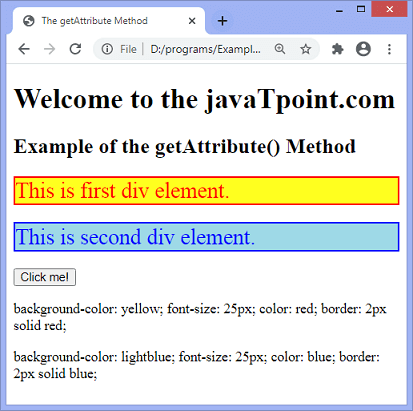 JavaScript getAttribute() 方法