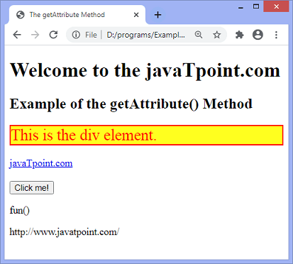 JavaScript getAttribute() 方法