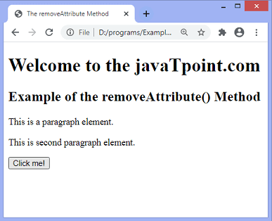 JavaScript removeAttribute() 方法