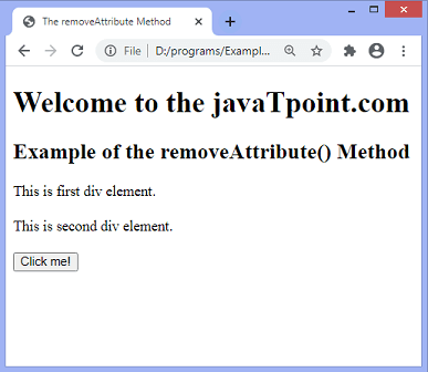 JavaScript removeAttribute() 方法