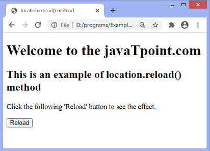 JavaScript reload() 方法