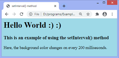 JavaScript setInterval() 方法