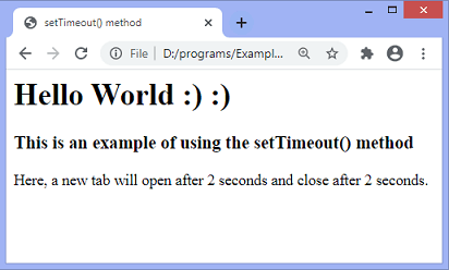 JavaScript setTimeout()方法