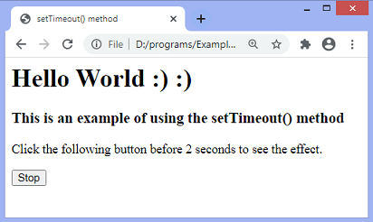 JavaScript setTimeout()方法