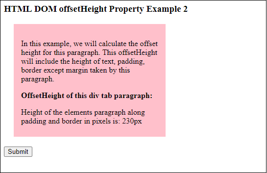 JavaScript offsetHeight属性