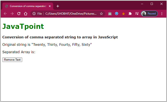 JavaScript 如何将逗号分隔的字符串转换为数组