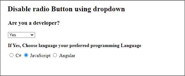 JavaScript 如何禁用单选按钮