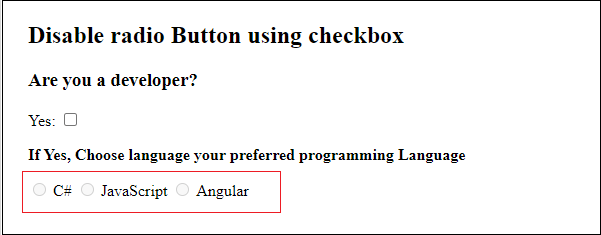 JavaScript 如何禁用单选按钮