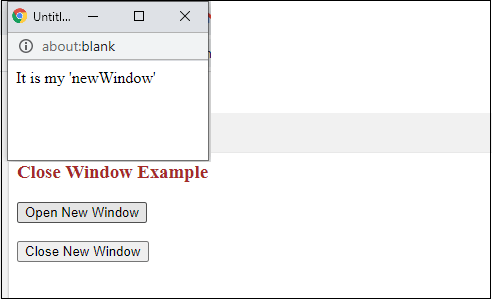 JavaScript Window close方法