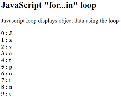 JavaScript for...in循环