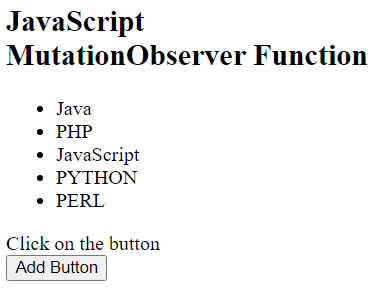 JavaScript MutationObserver 函数