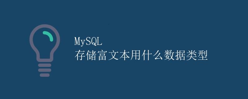 MySQL 存储富文本用什么数据类型