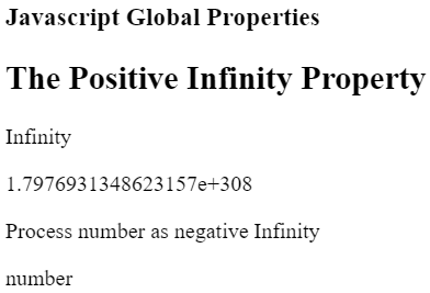 JavaScript Infinity属性