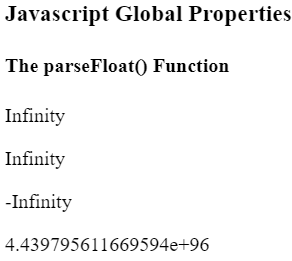 JavaScript Infinity属性