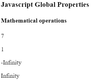 JavaScript Infinity属性