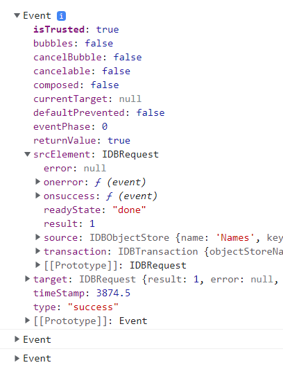 Javascript 将数据插入indexedDB