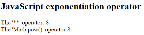 JavaScript 指数运算符