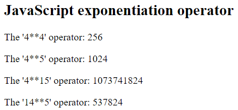 JavaScript 指数运算符