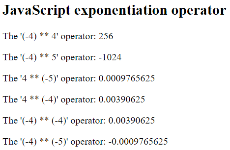 JavaScript 指数运算符