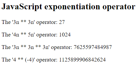 JavaScript 指数运算符