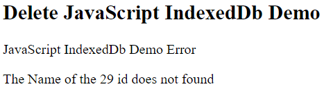 JavaScript 从indexedDB中删除数据