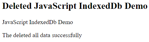 JavaScript 从indexedDB中删除数据