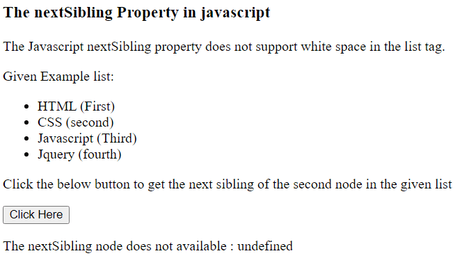 Javascript NextSibling属性