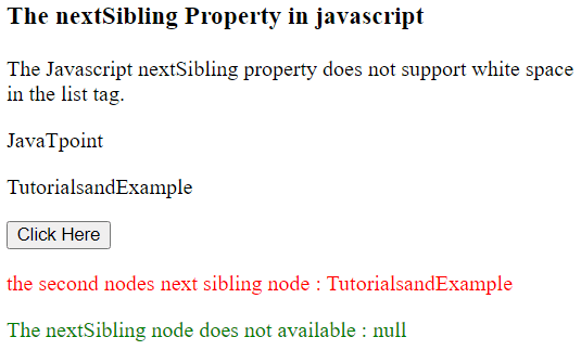 Javascript NextSibling属性