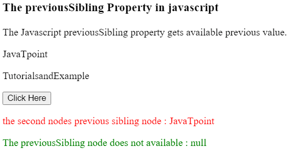 Javascript previousSibling属性