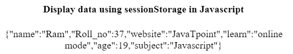 JavaScript sessionStorage对象