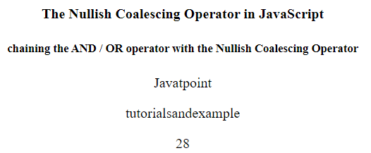 JavaScript Nullish Coalescing 运算符