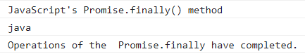 JavaScript promise.finally()方法