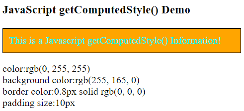 JavaScript windows getComputedStyle()方法