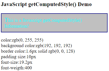 JavaScript windows getComputedStyle()方法