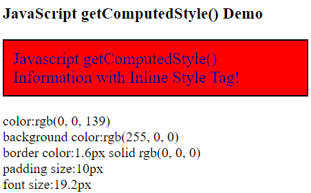 JavaScript windows getComputedStyle()方法