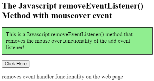 JavaScript 如何移除事件处理程序