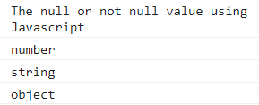 JavaScript Null的概述