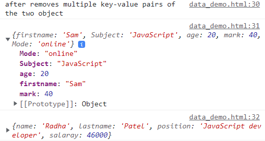 JavaScript 如何从对象中删除键值对