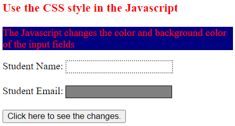 Javascript 如何使用CSS样式