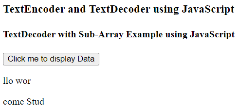 使用JavaScript进行文本编码和解码的TextEncoder和TextDecoder