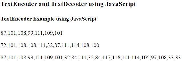 使用JavaScript进行文本编码和解码的TextEncoder和TextDecoder