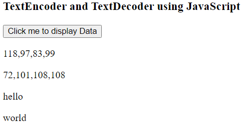 使用JavaScript进行文本编码和解码的TextEncoder和TextDecoder