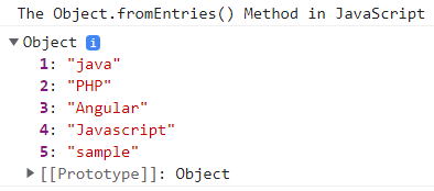 JavaScript Object.fromEntries()方法