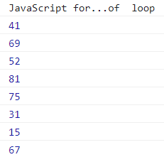 JavaScript for...of循环