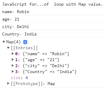 JavaScript for...of循环